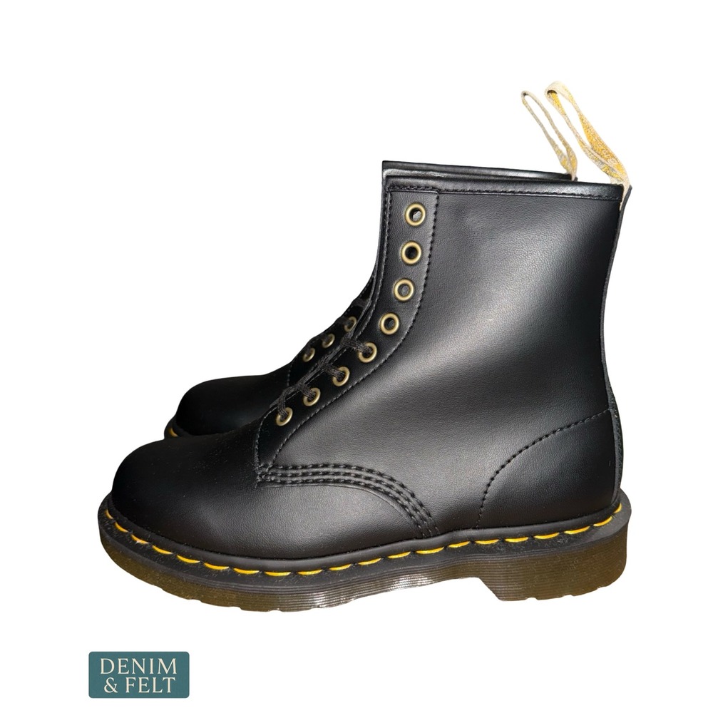 NEW Dr. Martens Vegan 1460 Felix Lace Up Boots Black Felix Rub Off 14045 - Picture 11 of 16